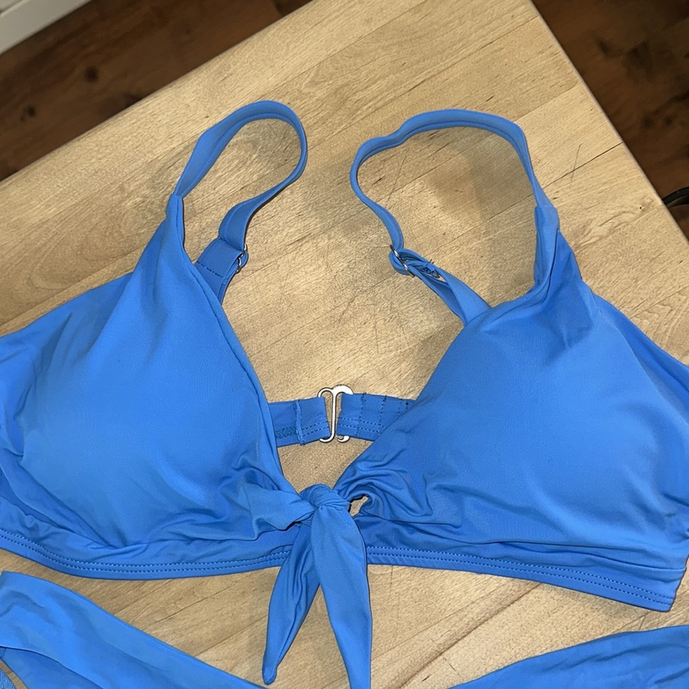 3-Piece TiniBikini Blue Thong Bikini Set - Picture 2 of 8